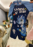 李寧（LI-NING） 兒童泳衣連體平角高彈舒適柔軟游泳衣男童防曬速干泳衣 太空精靈款#單件 140（身高115-125cm 45-52斤） 曬單實(shí)拍圖