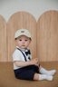 G. DUCKKIDS嬰兒衣服包屁衣嬰兒夏季男寶寶周歲禮服夏裝小紳士假兩件短爬6-12 周歲紳士服+帽子 80cm 曬單實拍圖