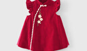優(yōu)奇嬰兒衣服女寶寶夏季薄款無(wú)袖連衣裙女童裙子周歲禮服滿月紅色喜慶 曬單實(shí)拍圖