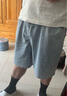 UR2025夏季新款男時(shí)尚復(fù)古百搭松緊腰抽繩休閑短褲UMY850043 淺藍(lán) 31 曬單實(shí)拍圖