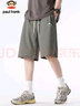 大嘴猴（paul frank）短褲男款夏季寬松五分褲子男士冰絲褲運動(dòng)跑步休閑男褲 灰色 L 曬單實(shí)拍圖