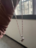 S999足銀項鏈女士鎖骨鏈無(wú)吊墜滿(mǎn)天星素單頸鏈子可調節配鏈加長(cháng)款 999足銀-滿(mǎn)天星（送禮盒+證書(shū)） 曬單實(shí)拍圖