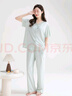 芬騰睡衣女士2025夏季新款40支柔棉短袖長褲翻領(lǐng)家居服套裝 曬單實拍圖