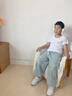 愛 西娜男孩長褲男童牛仔褲束腳褲2025夏季新款男大童字母貼標(biāo)褲子童裝潮 藍(lán)色 140 曬單實拍圖