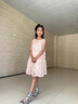 G.DUCKKIDS小黃鴨女童連衣裙夏裝2025新款兒童洋氣碎花公主裙夏季兒童吊帶裙 粉色 140 (建議125-135cm 7-8周歲） 曬單實拍圖