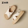 ZHR涼鞋女波西米亞風(fēng)百搭軟厚底女鞋夏季外穿一字帶涼鞋 CE85米色38 曬單實(shí)拍圖