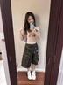 LDBE美式復(fù)古直筒迷彩工裝短褲女夏季2025新款寬松顯瘦高腰休閑七分褲 迷彩 常規(guī) L 曬單實(shí)拍圖