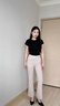 恰凡（QIAFAN）休閑褲女小個子微喇褲女夏季薄款2025九分高腰垂感喇叭褲冰絲西褲 杏色長褲 S   26碼【適合80-95斤】 曬單實拍圖