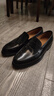 特呂弗（Truffaut）亮皮手工便士樂(lè )福鞋男商務(wù)休閑懶人一腳蹬豆豆鞋真皮鞋男士春夏季 黑色（牛皮底） A372 42 曬單實(shí)拍圖