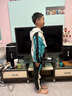 G.DUCKKIDS兒童裝男童套裝春秋款2025新款中大童運(yùn)動(dòng)服男孩春裝外套三件套潮 綠色 外套+褲子 160 cm 曬單實(shí)拍圖