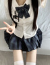 蘿美醬jk制服原創(chuàng)純欲風夏季辣妹性感套裝學院風女超短JK百褶裙收腰顯瘦 短袖純欲襯衫+矜鶴42cm+結(jié)胸牌 XL 【建議115-125斤】 曬單實拍圖