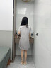 絲界100%桑蠶絲短袖睡裙女夏季涼感純色V領(lǐng)真絲睡衣絲綢性感家居服 曬單實(shí)拍圖