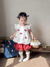 迪士尼寶寶嬰兒衣服女童寶寶夏裝短袖兩件套裝洋氣幼兒分體夏季薄款一歲夏天 紅色 90 建議80-90cm1歲半-2歲cm 曬單實(shí)拍圖