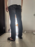 Lee涼涼褲25新品723修身中腰直筒輕薄黑灰男牛仔褲 曬單實(shí)拍圖