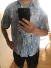 :CHOCOOLATE it短袖襯衫男2025夏季新款美式花襯衫寬松休閑情侶款上衣 藍色 XL 【建議130斤-150斤】 曬單實拍圖