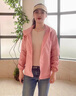 春秋外套女短款休閑棒球服寬松大碼連帽上衣薄款沖鋒小香風(fēng)短風(fēng)衣 粉色 L 101-120斤 曬單實拍圖