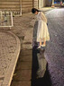 YIMENGTO伊門(mén)駝氣質(zhì)涼鞋配裙子白色高跟鞋女2025年女鞋夏季法式水鉆尖頭細跟單鞋 米白色8cm37碼 曬單實(shí)拍圖