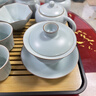 石茗堂汝窯陶瓷冰裂功夫茶具套裝家用輕奢高檔西施泡茶壺茶杯干泡臺(tái)一套 排水碳化盤+豆青汝窯西施壺17入 曬單實(shí)拍圖