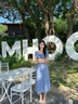 MAGIOPY國(guó)際奢侈品牌女裝連衣裙女夏季新款甜美娃娃領(lǐng)泡泡袖收腰碎花裙子 牛仔藍(lán)花 L 曬單實(shí)拍圖