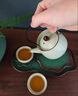 賞福茶盤家用新款小型干泡臺日式茶臺復(fù)古茶具套裝排水儲存式功夫茶海 SHD陶瓷清荷蓮香小長茶盤-雀綠色 【尺寸看圖標(biāo)注】 曬單實拍圖