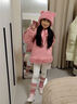 G.DUCK HELLO女童加厚毛衣2025秋冬中長款甜美風(fēng)針織衫圓領(lǐng)打底衫 粉色 120 cm 曬單實(shí)拍圖
