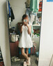 派吉鯊夏季小個子白色無袖背心連衣裙子女2025新款設(shè)計感小眾花苞蓬蓬裙 白色 S 40/45kg 曬單實拍圖