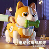 電動牽繩狗狗唱歌小狗玩具寶寶音樂走路早教兒童玩具益智女孩柯基 高品質(zhì)電動拉繩柯基犬【多功能】 充電版【充電電池+充電器】 曬單實拍圖