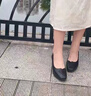 FOX.G黑色高跟鞋女鞋鞋子夏季2025新款單鞋新品皮鞋純欲媽媽鞋工作鞋 粗跟方頭高跟鞋黑色 36 曬單實(shí)拍圖