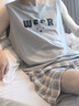 意芬純棉睡衣男夏季背心無(wú)袖短褲青少年可外穿薄款夏天男士家居服套裝 南極灰/淺灰格 XL （親膚純棉-柔軟透氣） 曬單實(shí)拍圖