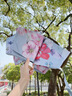 雙面黑膠雙花雙層太陽傘防曬紫外晴雨兩用遮陽反向雨傘雙層防曬傘 【五折8骨】雙面雙花-藍(lán)色芙蓉 曬單實(shí)拍圖