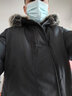 Brloote/巴魯特冬季加厚鵝絨服男中長款連帽羽絨服真毛領保暖外套 黑色 180/100A 曬單實拍圖