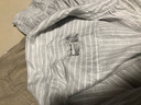 無(wú)印良品（MUJI）男式 漢麻水洗 長(zhǎng)袖襯衫 男士襯衣外套上衣男款夏季 男裝AC218A5S 灰色條紋 L (175/100A) 曬單實(shí)拍圖