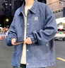 KARPAKER官方潮牌外套男女款春秋季翻領(lǐng)寬松休閑夾克大碼港風(fēng)舒適百搭衣服 黑灰（NE01） XL （推薦體重130-150斤） 曬單實拍圖