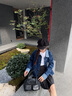 RHUDE FOG品牌女裝港風(fēng)牛仔短款外套女2025春秋新款韓版寬松設(shè)計感拼色夾克 牛仔藍 M 曬單實拍圖