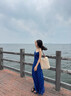 JIOESC法式格子吊帶連衣裙2025夏季時(shí)尚辣妹風(fēng)設(shè)計(jì)感克萊因藍(lán)修身長(zhǎng)裙女 圖片色(有內(nèi)襯） M （適用50kg-55kg） 曬單實(shí)拍圖
