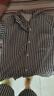 無印良品（MUJI）女式?jīng)龈须p層紗織短袖睡衣套裝女士家居服女款25年夏季涼感物語 藏青色豎條紋 S -M(上裝160/84A下裝160/66A) 曬單實拍圖