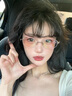 慕楚backbone純鈦金絲近視眼鏡女老錢風半框防藍光橢圓眼睛架男配度數(shù) 金色 眼鏡框【免郵試戴贈運費險】 曬單實拍圖