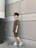 G.DUCKKIDS男童夏裝迷彩套裝軍綠色短袖2025新款兒童演出服男孩時髦潮酷 綠色 130 cm 曬單實拍圖