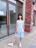 moonkids童裝女童網(wǎng)球裙子速干連衣裙2025夏季新款兒童冰絲涼感運動百褶裙 6142藍色速干連衣裙 140 cm 曬單實拍圖
