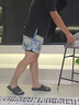 游泳褲男士泳褲泳帽泳鏡三件套平角大碼速干運動防尷尬沙灘褲裝備 泳褲藍白印花【雙層/專業(yè)速干】 L 曬單實拍圖
