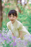 英氏（YEEHOO）女童漢服兒童衣服夏季國風(fēng)新中式盤扣短袖夏裝新款復(fù)古中大童裝 (紫夢風(fēng)鈴A)米白 140 曬單實拍圖