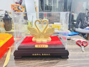 聚善緣絨沙金天鵝結(jié)婚禮物送新人新娘閨蜜新婚高級創(chuàng)意實(shí)用的高檔擺件 RSJ小號百年好合25*17*19.5cm 曬單實(shí)拍圖