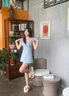 棉致法式方領(lǐng)連衣裙子女夏季2025年新款感小個(gè)子絕美氣質(zhì)顯瘦短裙 藍(lán)色連衣裙  L 建議100-115斤 曬單實(shí)拍圖