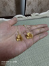 周大福雞蛋花足金黃金耳飾花朵耳鉤女婚嫁首飾(工費(fèi):280計(jì)價(jià))EOF1385 足金 約8.00g 曬單實(shí)拍圖