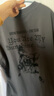 卡賓（CABBEEN）【科技感廢土風(fēng)】印花涼感短袖T恤男裝新款寬松潮牌圓領(lǐng)t上衣 深灰色56（寬松版型） XL /180/52 曬單實(shí)拍圖