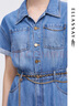 歌力思（ELLASSAY）ELLASSAY歌力思2023早春新品開叉襯衫式牛仔連衣裙女EWW341N03300 深牛仔藍 M 曬單實拍圖