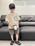 G.DUCKKIDS小黃鴨童裝男童短袖T恤套裝夏季2025新款純棉寶寶衣服夏裝兩件套 米色 100 (建議90-98cm 2-3周歲） 曬單實拍圖