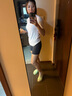 SN羊毛高彈緊身褲女士跑步運(yùn)動(dòng)打底褲健身瑜伽三分褲騎行運(yùn)動(dòng)褲 靜海灰 L 【尺碼偏小，建議選大一碼】 曬單實(shí)拍圖