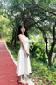 尚都比拉藍(lán)色背心裙純棉收腰顯瘦無袖裙子女夏吊帶裙小個子連衣裙 白色Q52LD1947 M 曬單實拍圖