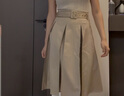 VEROMODA七夕禮物半身裙女2025夏季新款A(yù)擺優(yōu)雅中長(zhǎng)裙時(shí)尚通勤325216007 淺卡其色 S 曬單實(shí)拍圖